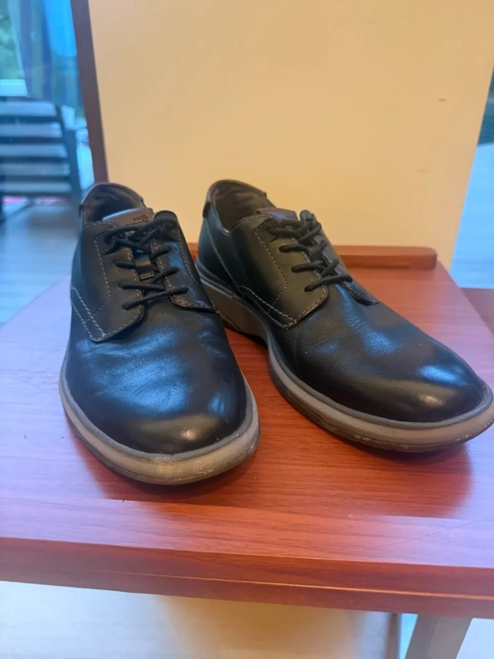 Men’s Earth Elements Bramwell Black Leather Lace Up Comfort Shoes Size 8.5